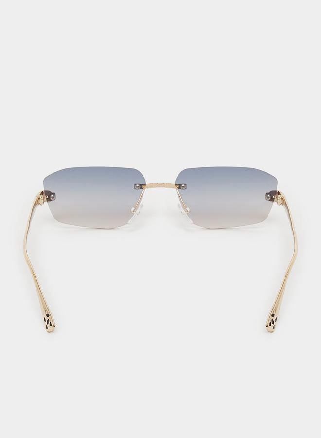 ستايلي نظارة شمسية نسائية بدون إطار بعدسات زرقاء متدرجة - Image 4